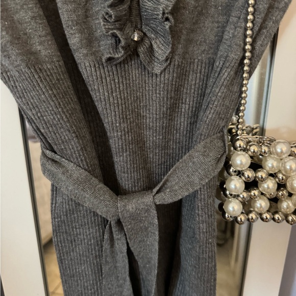 Takara Gray Ruffle Wrap top - Picture 5 of 8